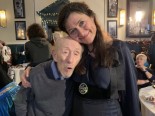 The Bluebelles' Nicola at Brown's Covent Garden with composer Eric Sanders
